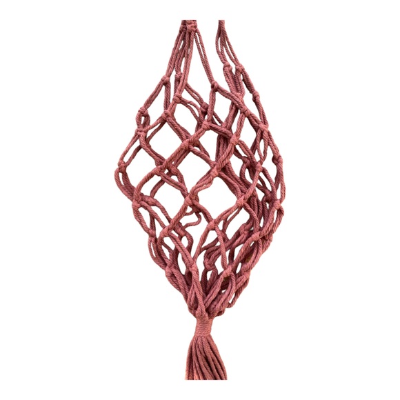 Handmade macrame plant hanger, terracotta colored - Picture 2 of 4